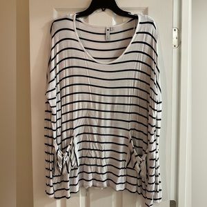 Cotton On White & Navy Striped Long Sleeve Shirt